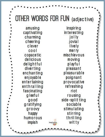 fun thesaurus|other words for fun filled.